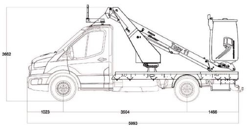 Seitenansicht TOPY 11 auf Ford Transit