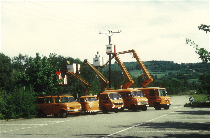 Fuhrpark der Firma Nieser im Jahr 1982